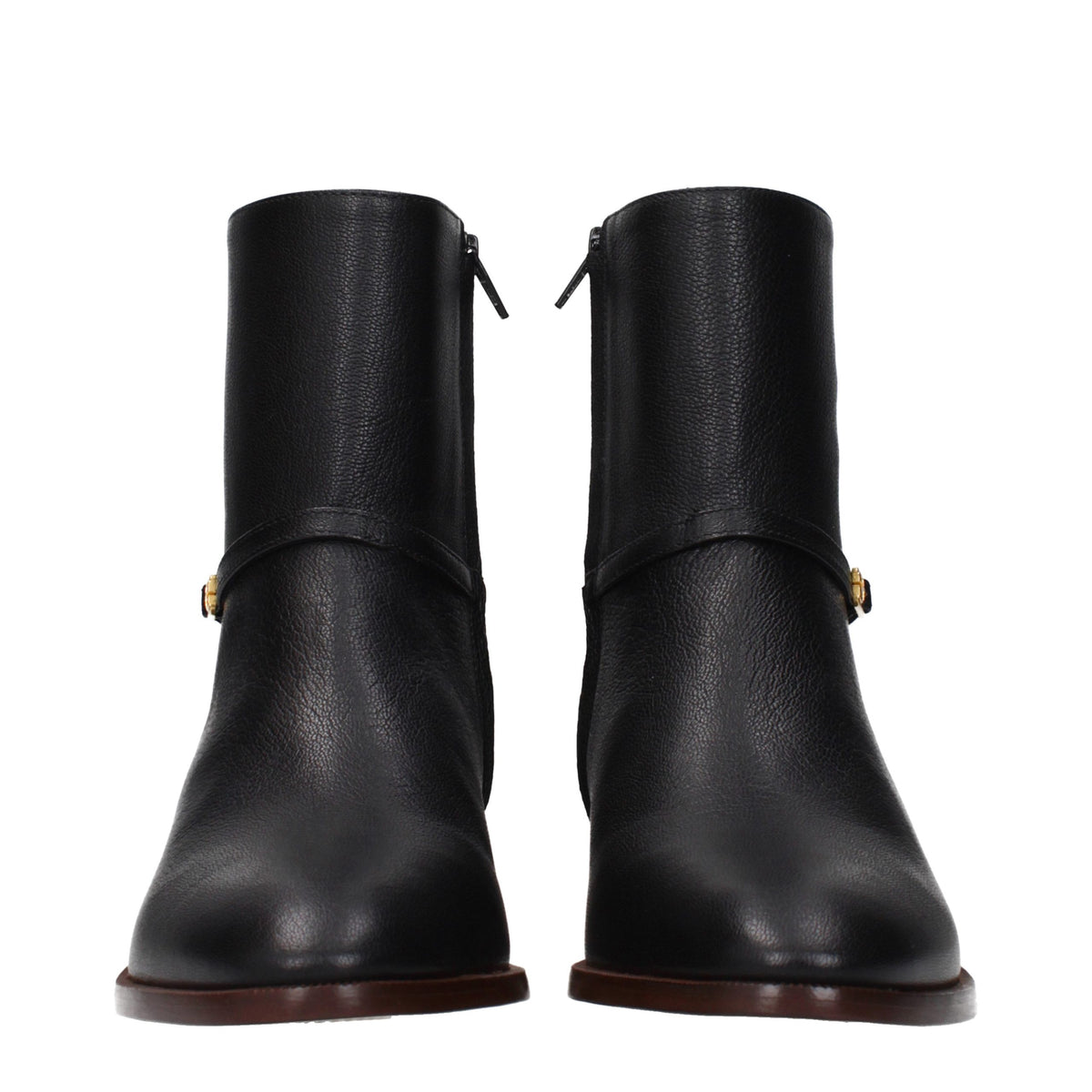 Black Leather Ankle Boots