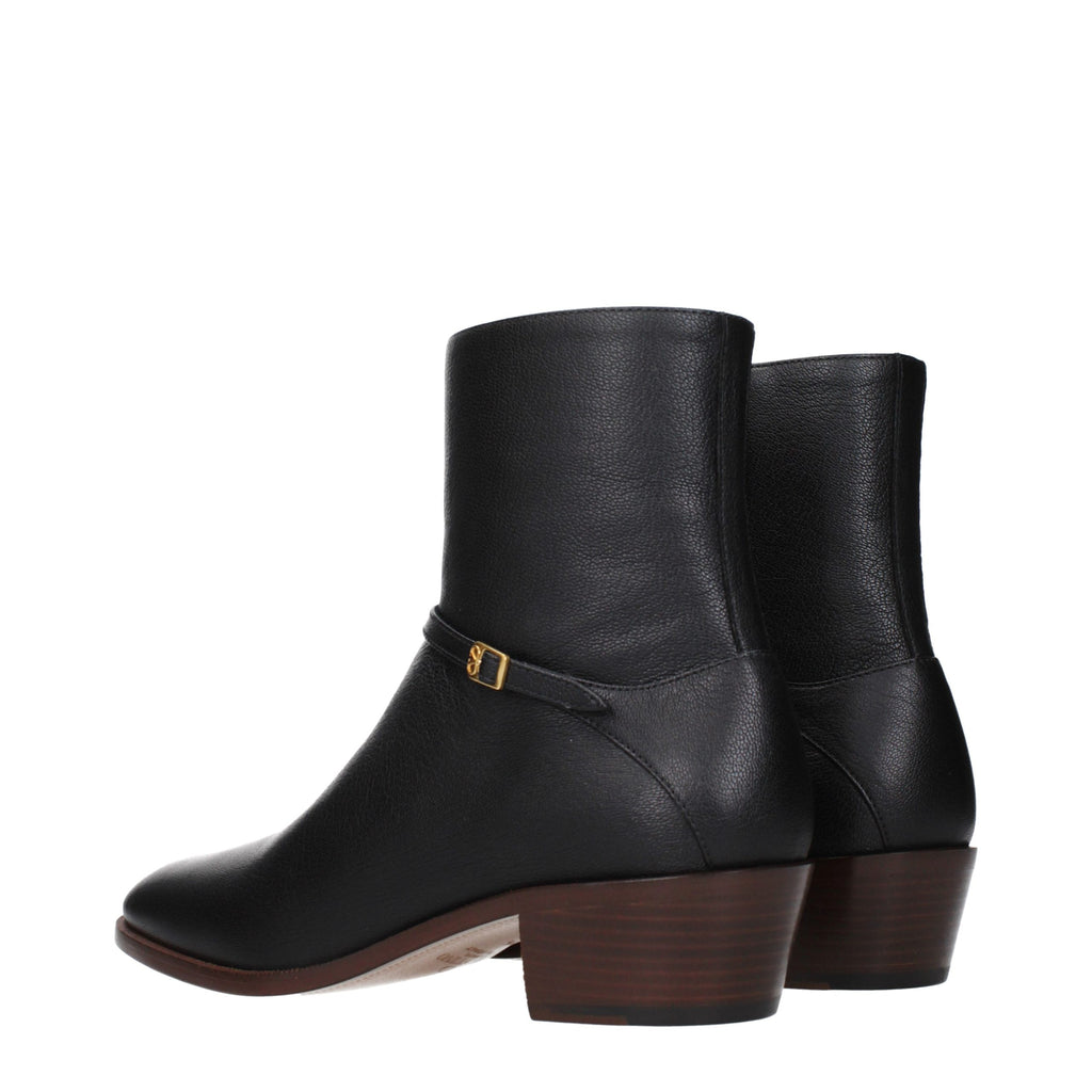 Black Leather Ankle Boots