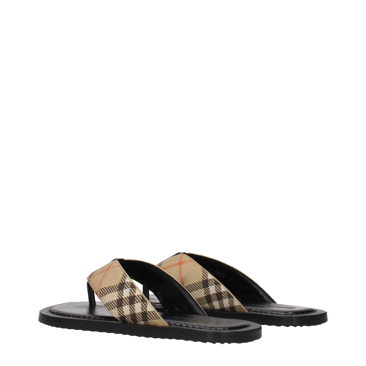 Beige Fabric Flip-Flop Sandals