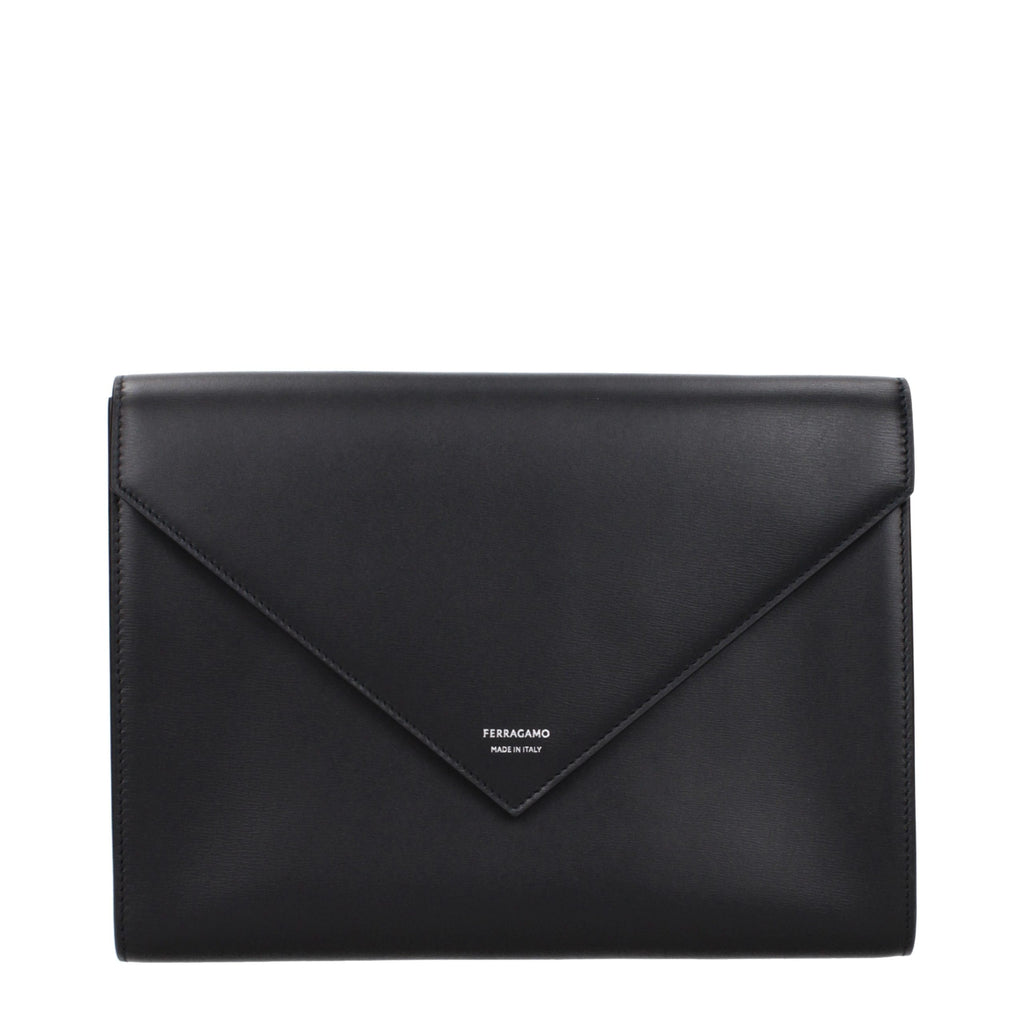 Black Leather Clutch Bag