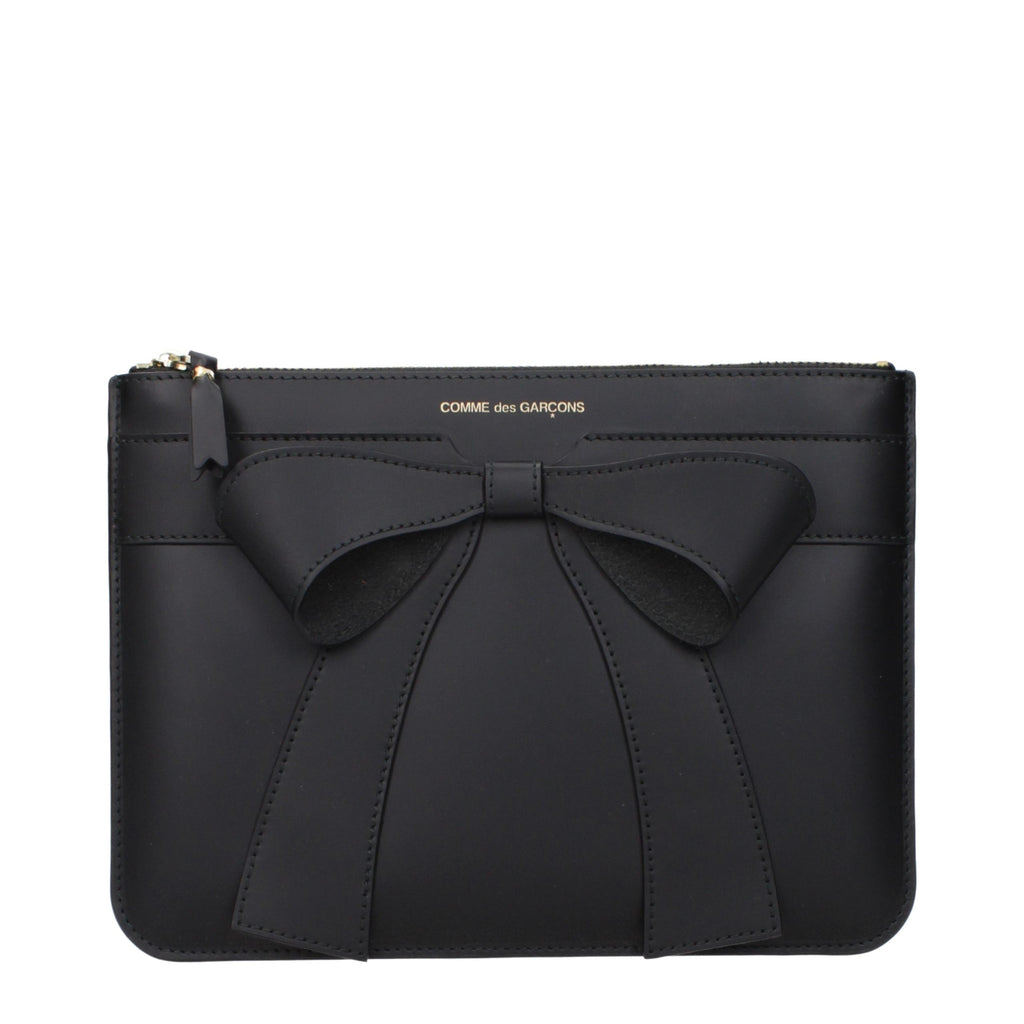 Black Leather Clutch Bag