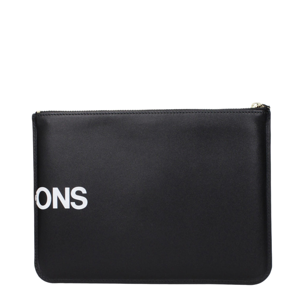 Black Leather Clutch Bag