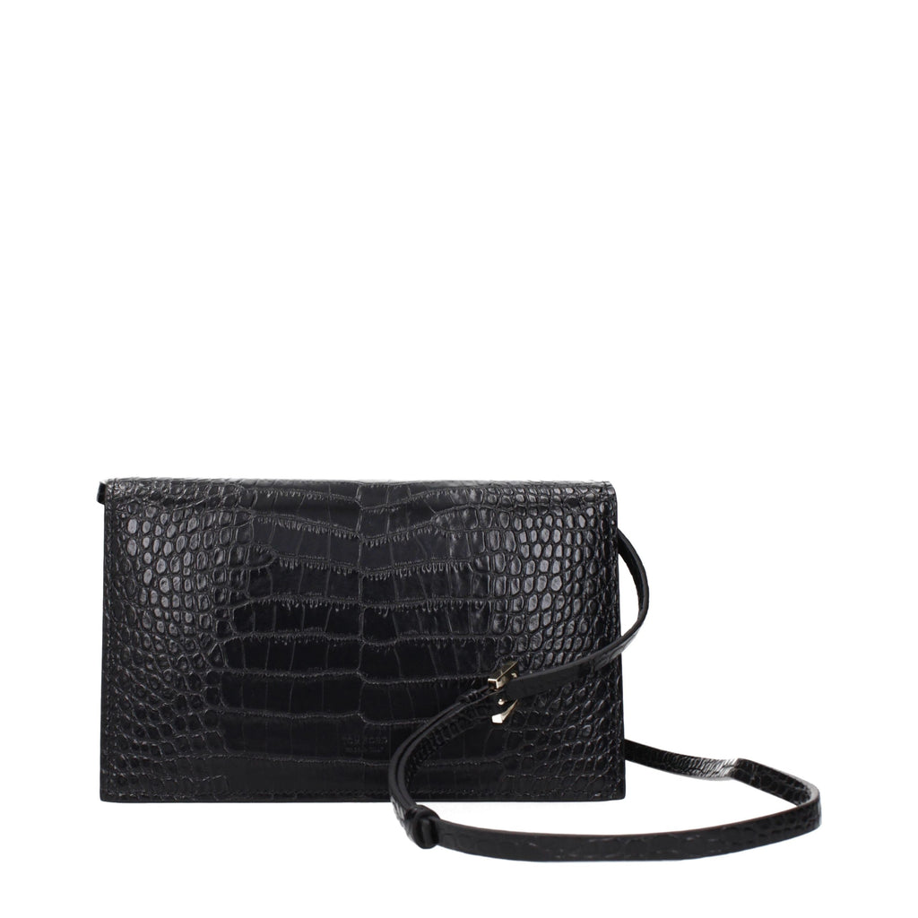 Black Leather Clutch Bag