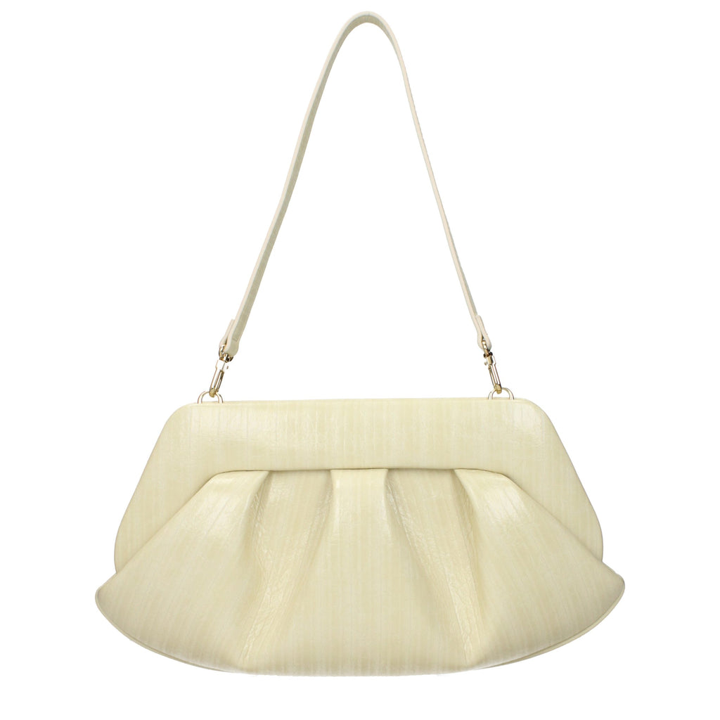Beige Leather Clutch Bag