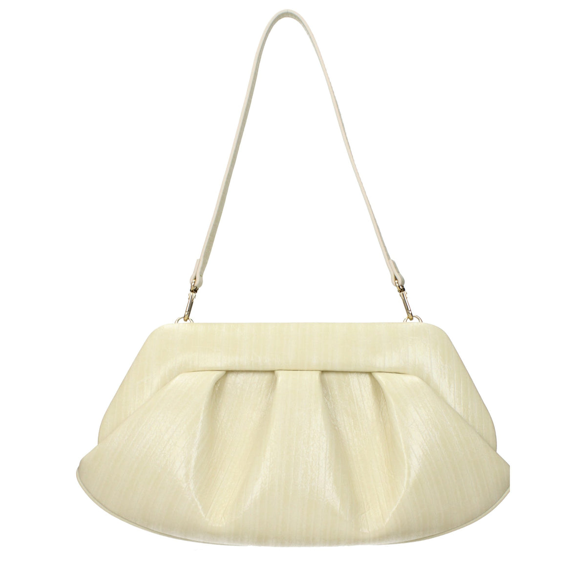 Beige Leather Clutch Bag