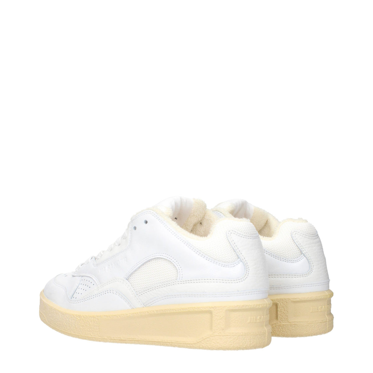 White Leather Low Top Sneakers