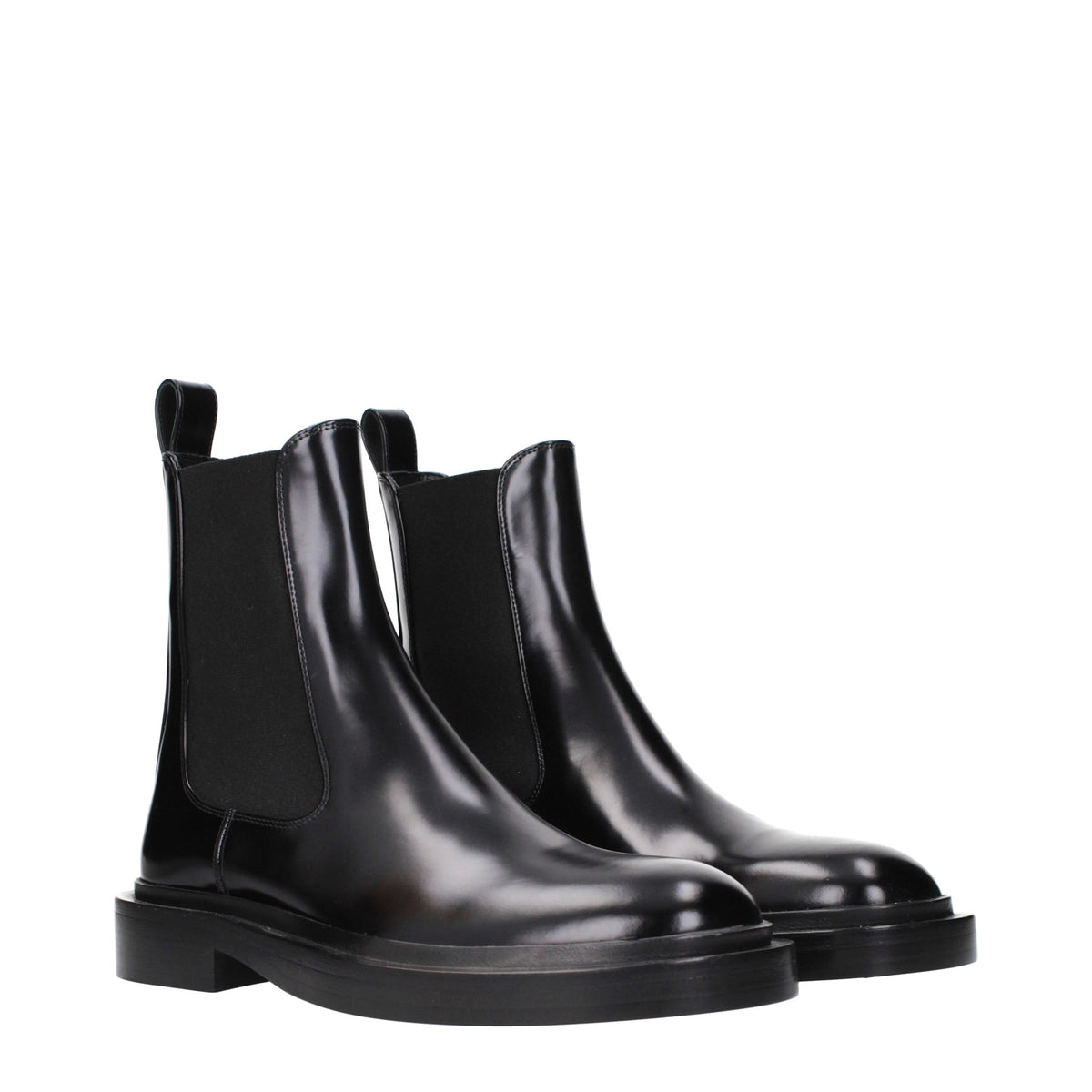 Black Leather Ankle Boots