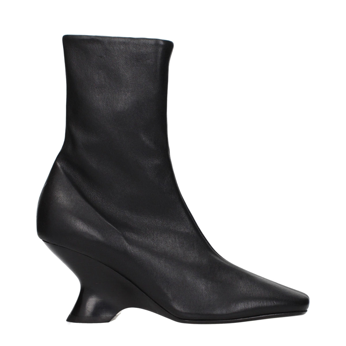 Black Leather Ankle Boots