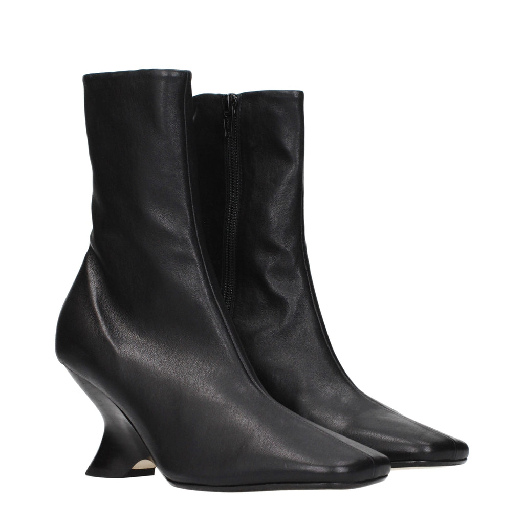Black Leather Ankle Boots