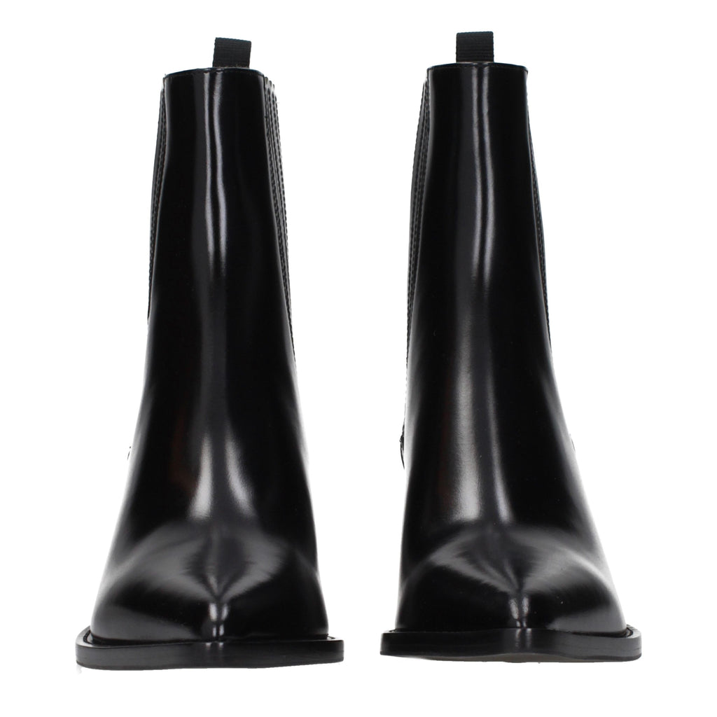 Black Leather Ankle Boots