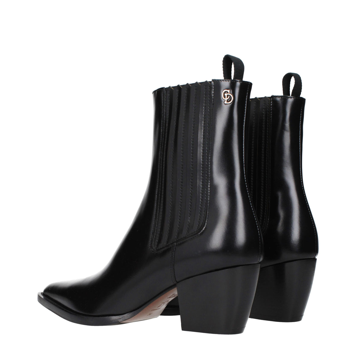 Black Leather Ankle Boots