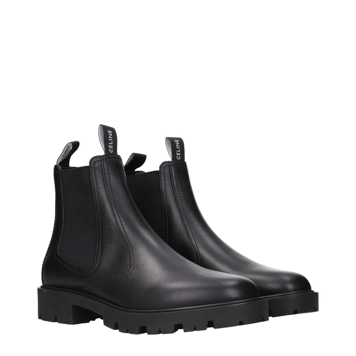 Black Leather Ankle Boots