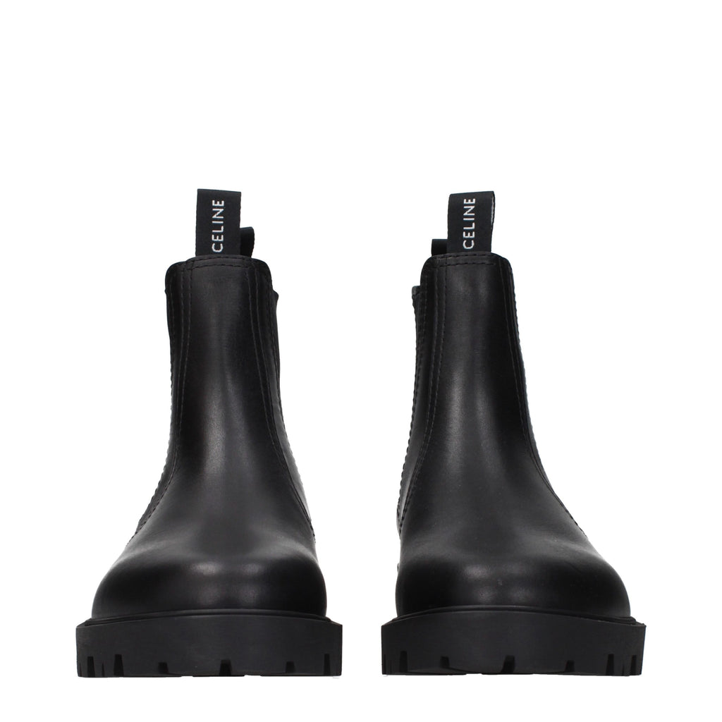 Black Leather Ankle Boots