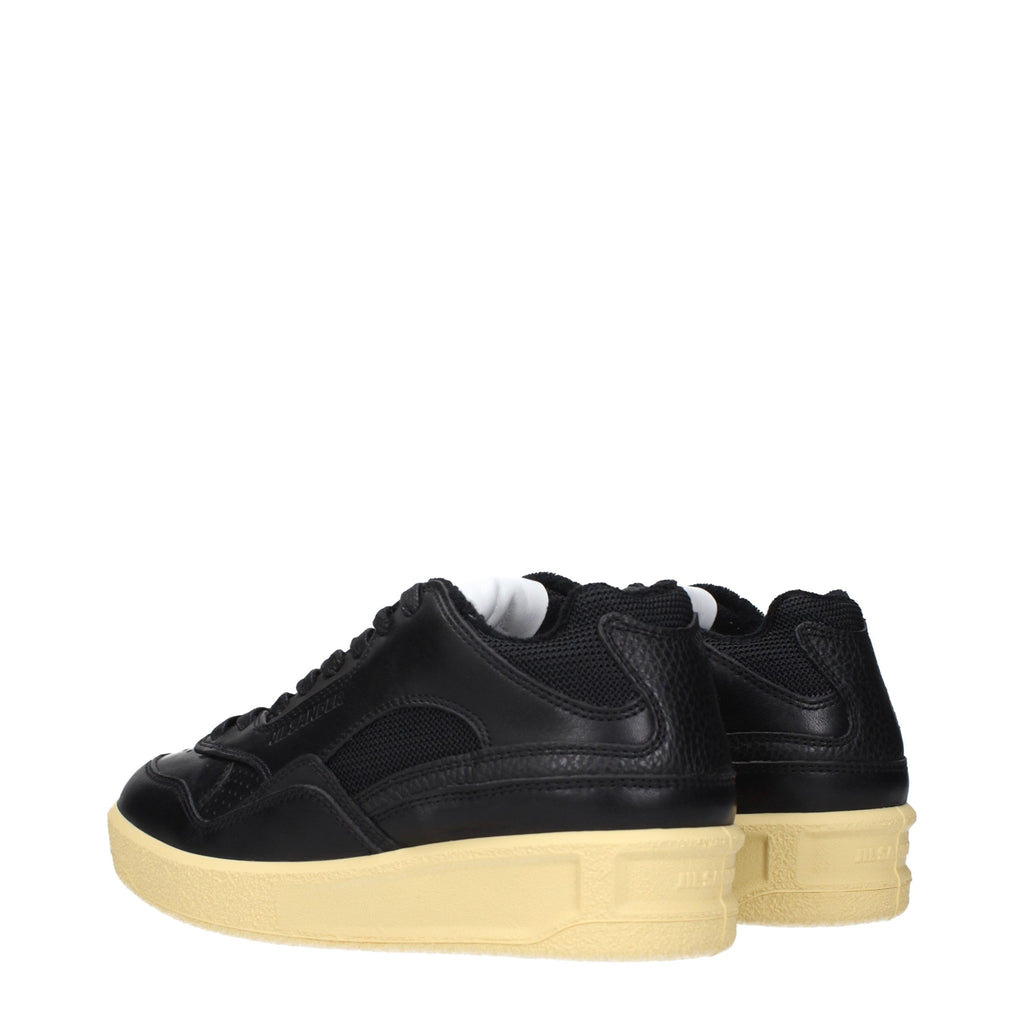 Black Leather Low Top Sneakers