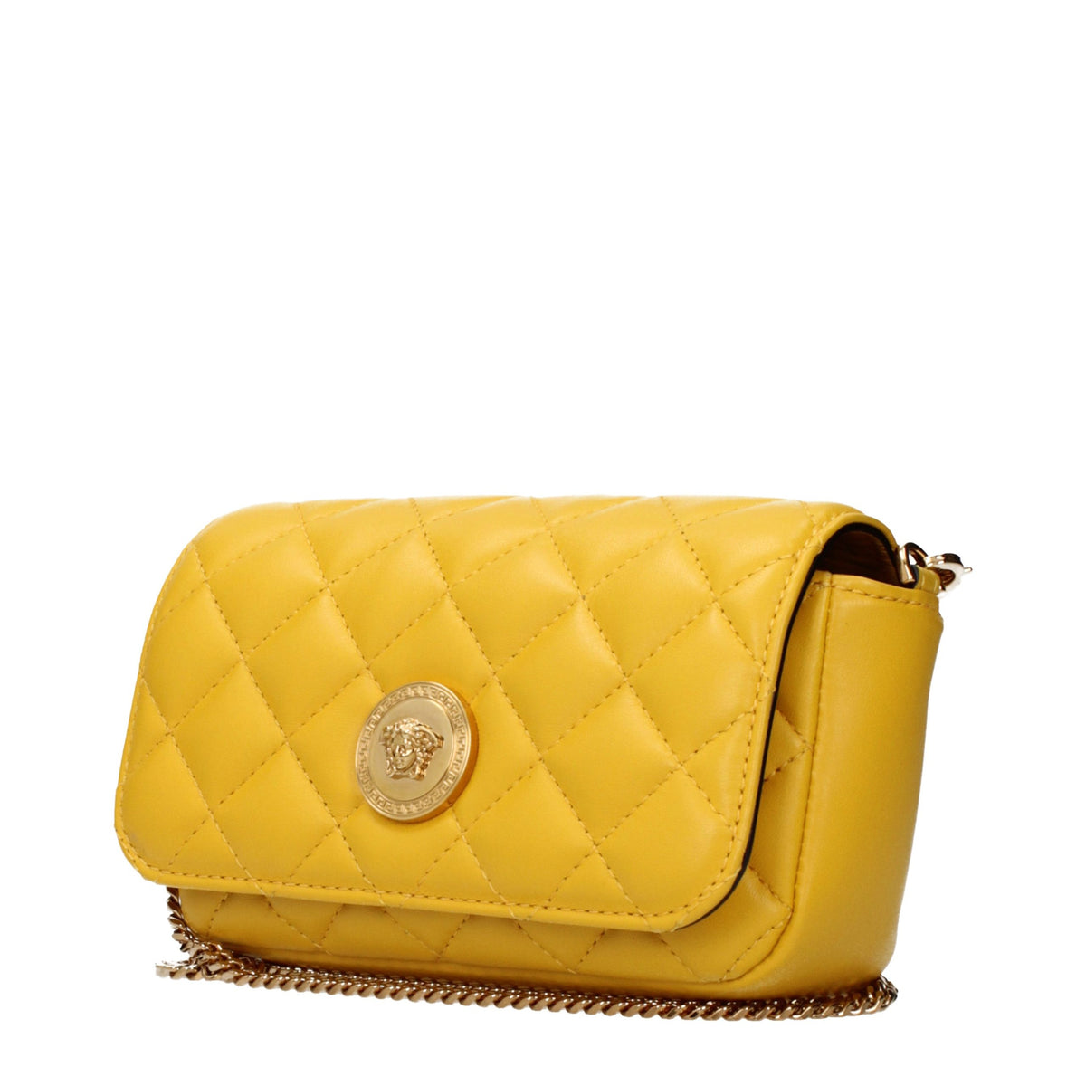 Yellow Leather Crossbody Bag