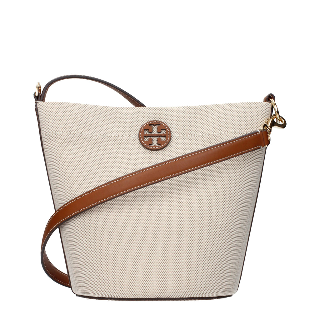 Beige Fabric Crossbody Bag