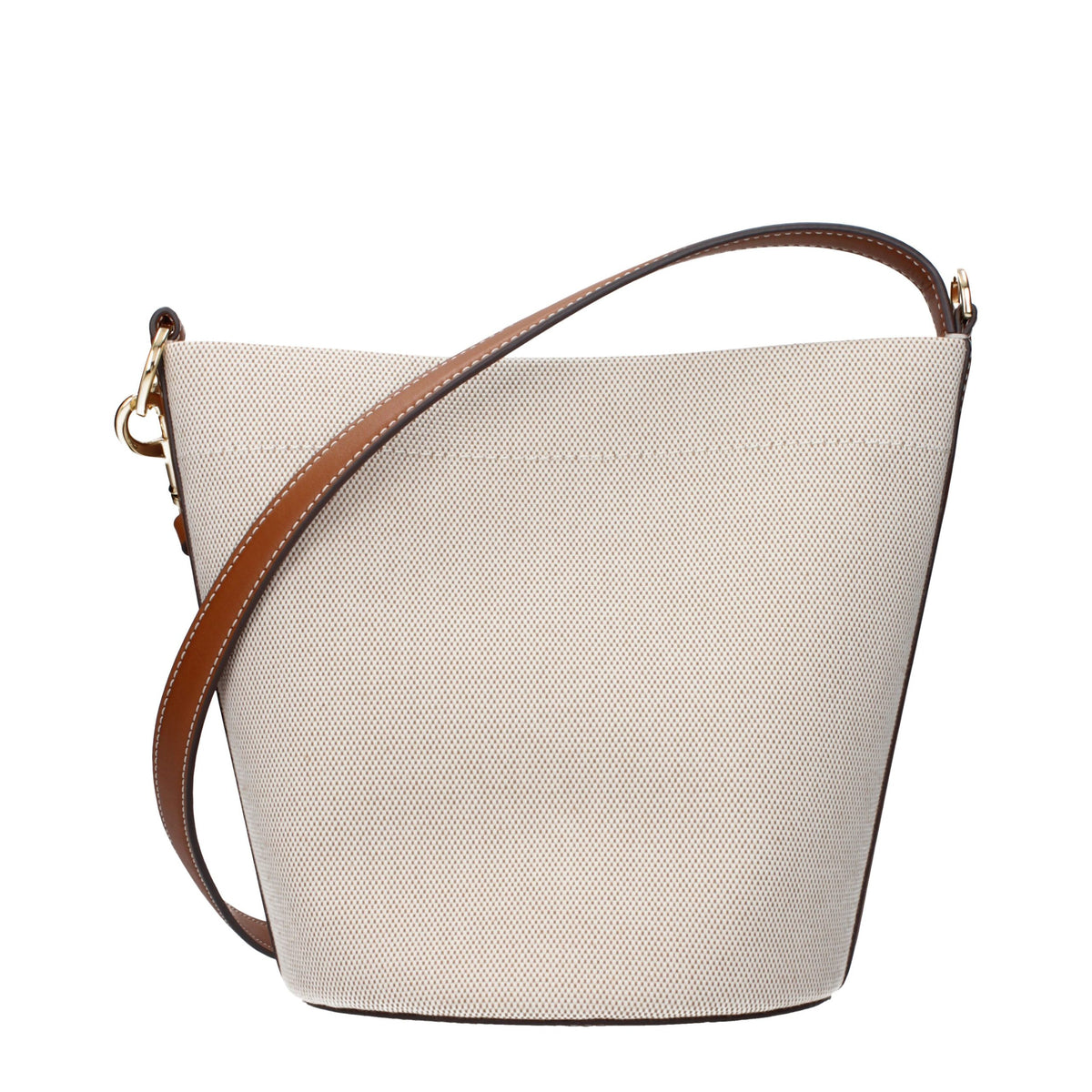 Beige Fabric Crossbody Bag
