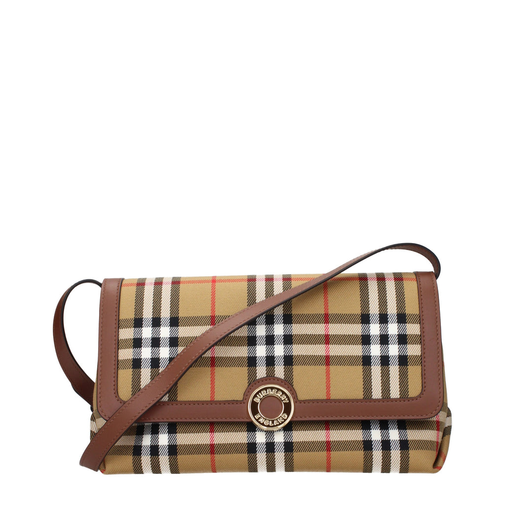 Beige Fabric Crossbody Bag