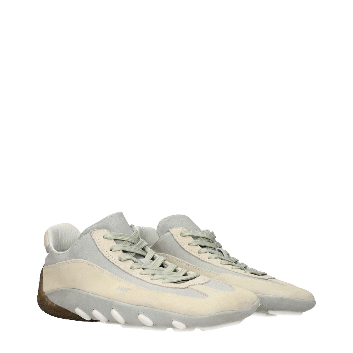 Beige Leather Low Top Sneakers