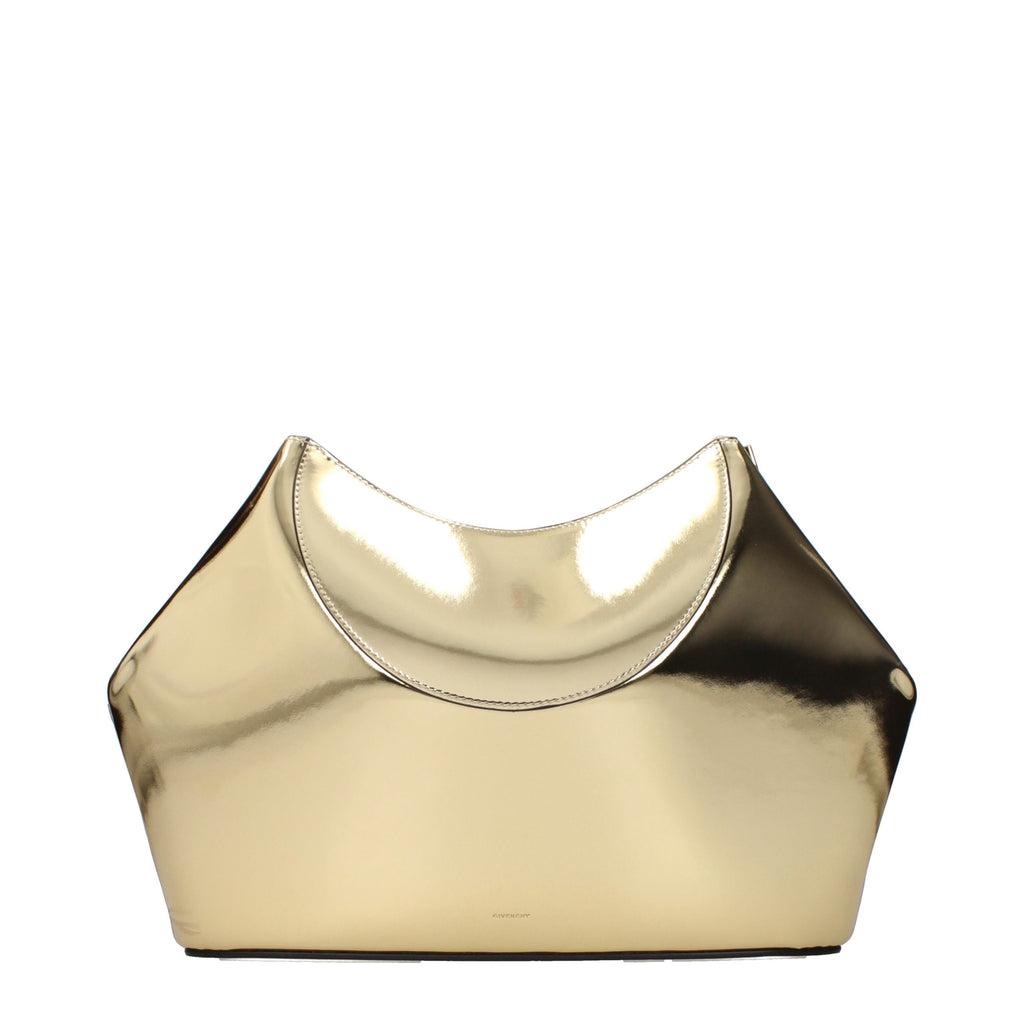 Gold Leather Clutch Bag