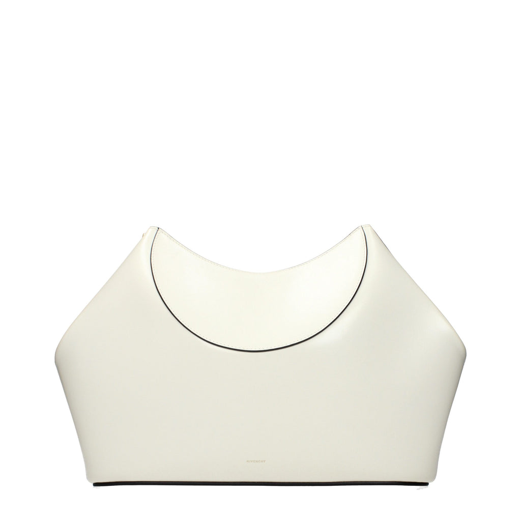 Beige Leather Clutch Bag