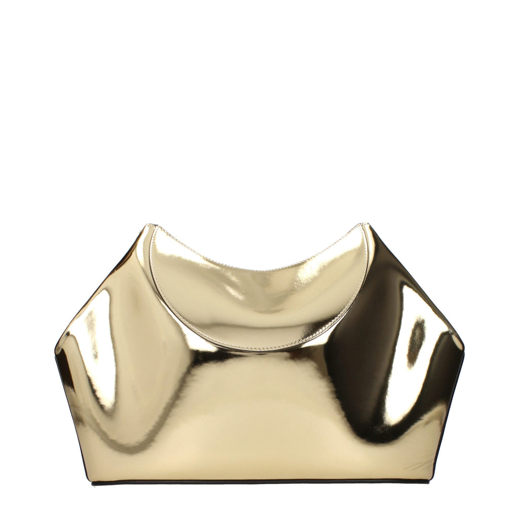 Gold Leather Clutch Bag