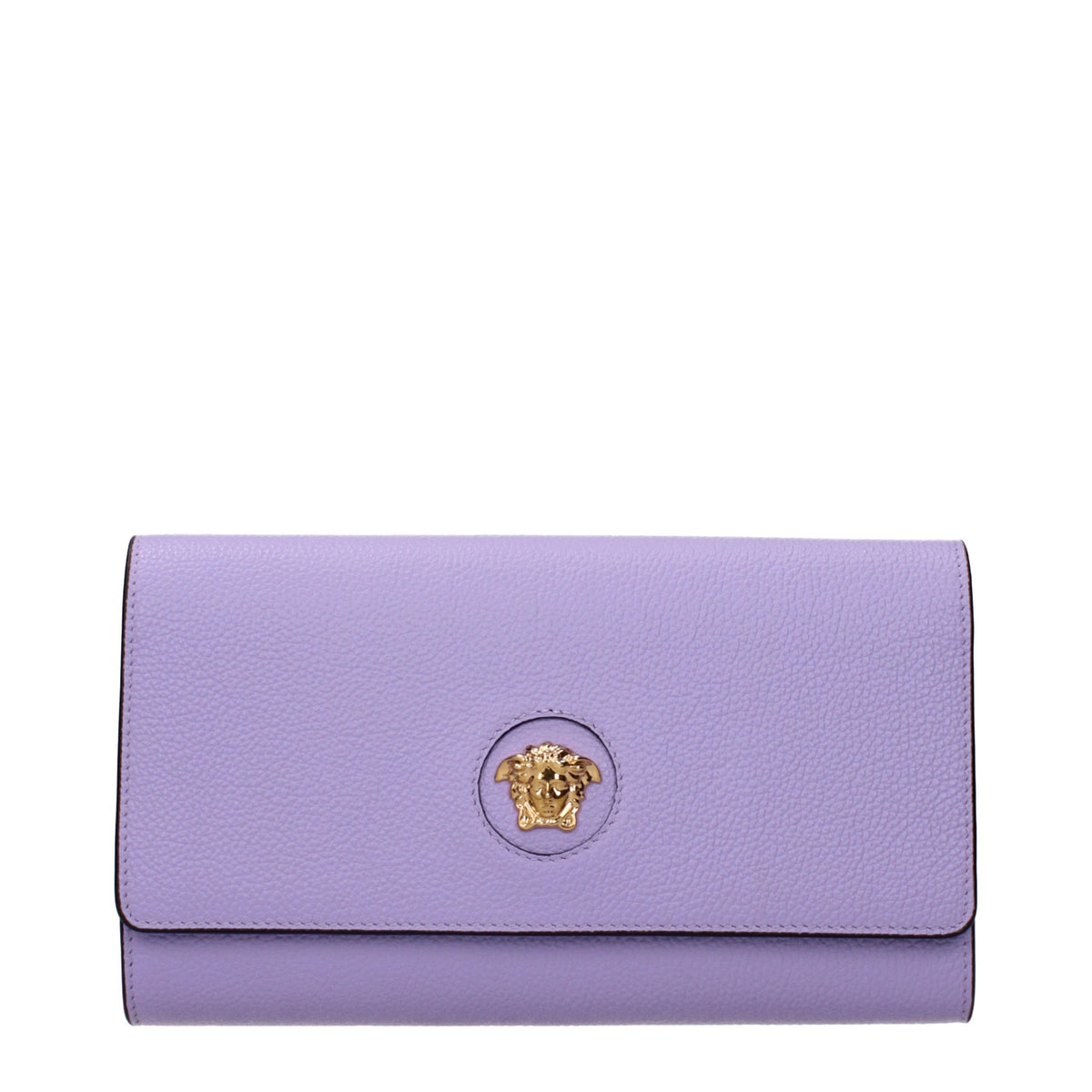 Purple Leather Clutch Bag