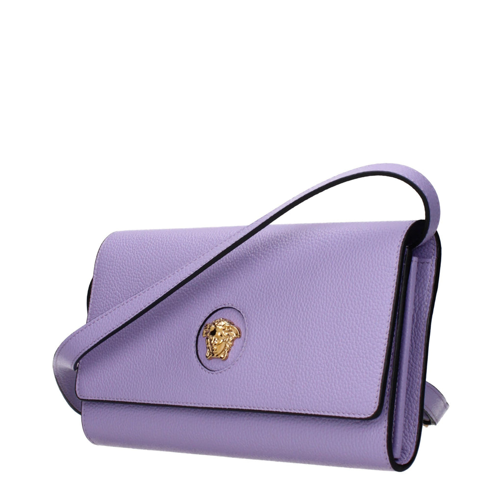 Purple Leather Clutch Bag