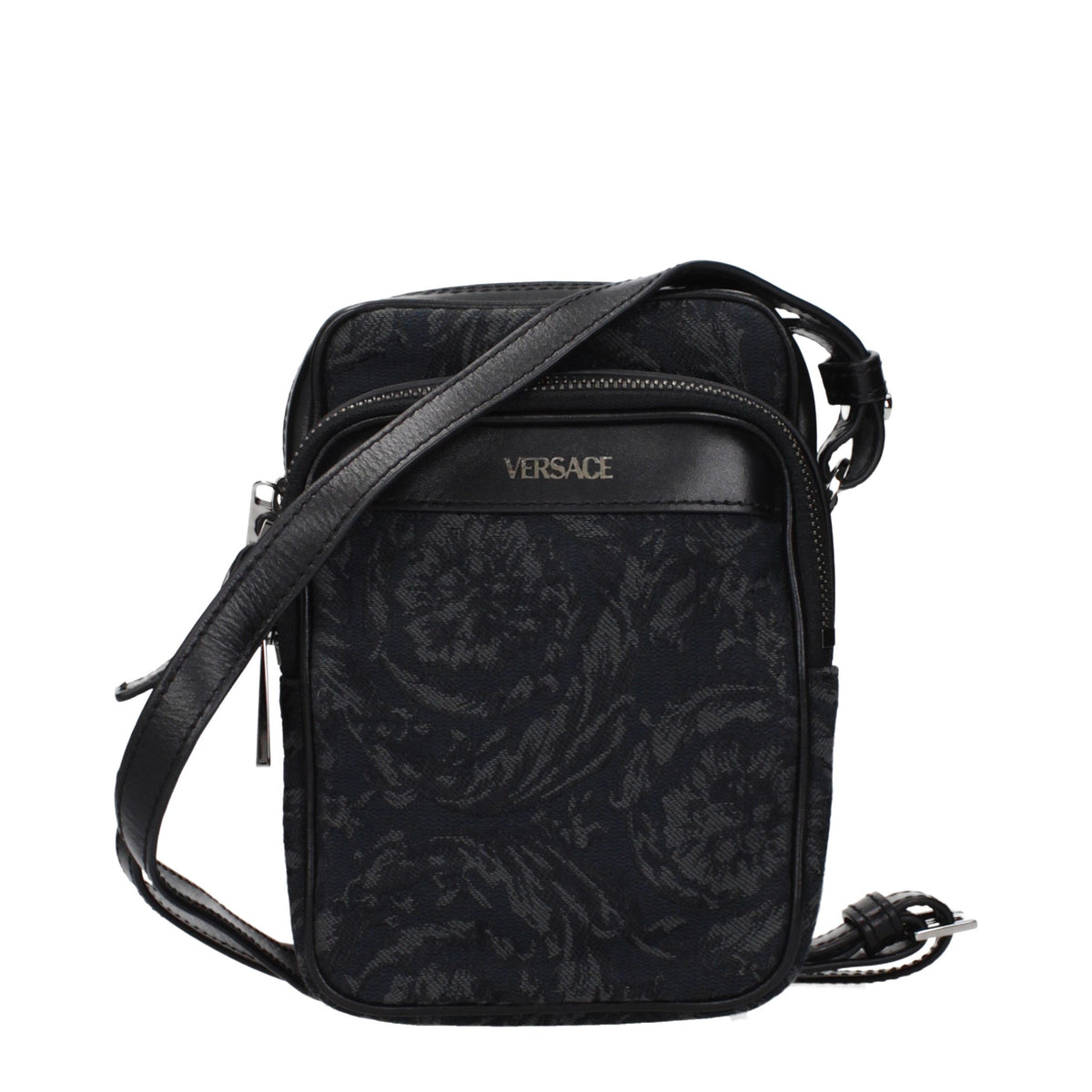 Black Fabric Crossbody Bag