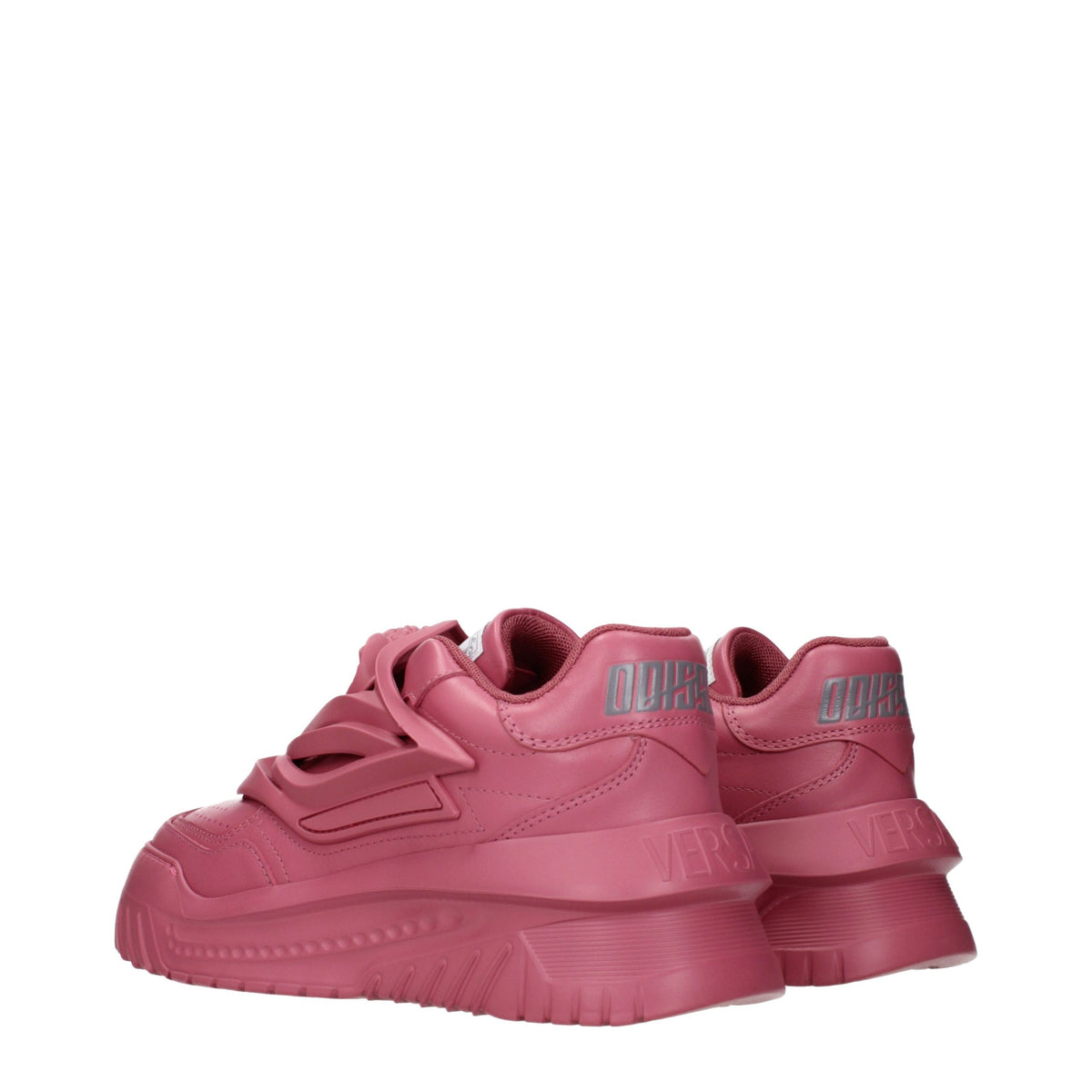 Pink Leather Chunky Sneakers