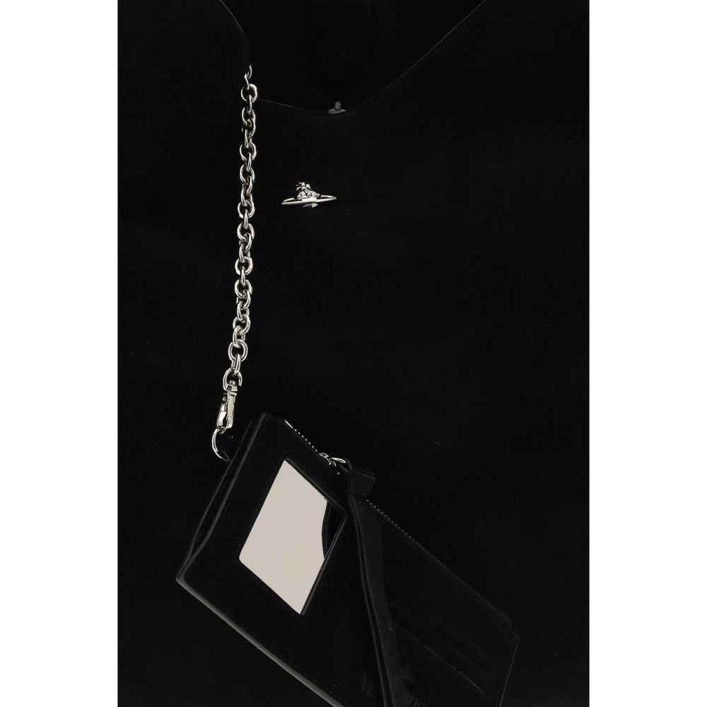 Black Suede Leather Shoulder Bag
