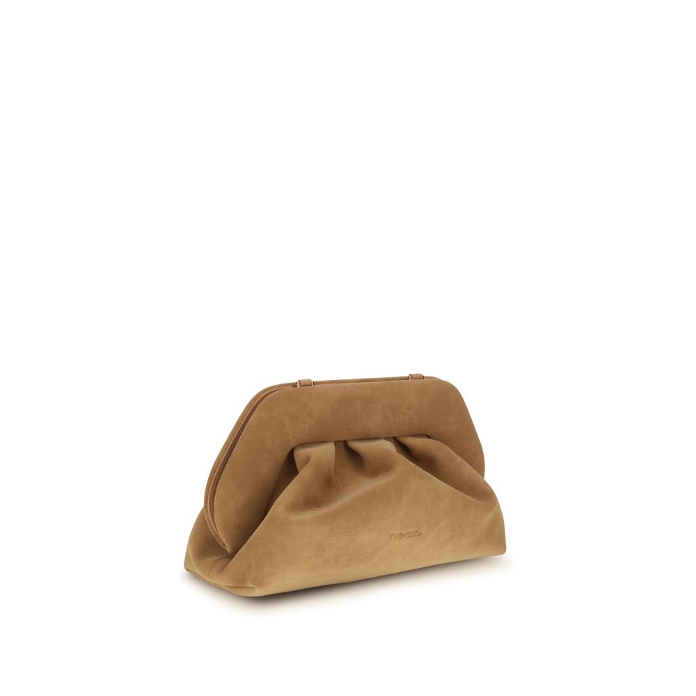 Beige Nubuc Leather Clutch Bag