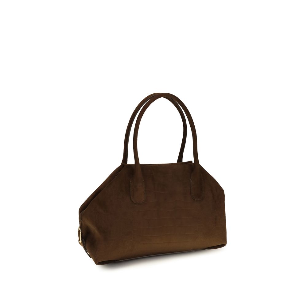 Brown Suede Leather Handbag