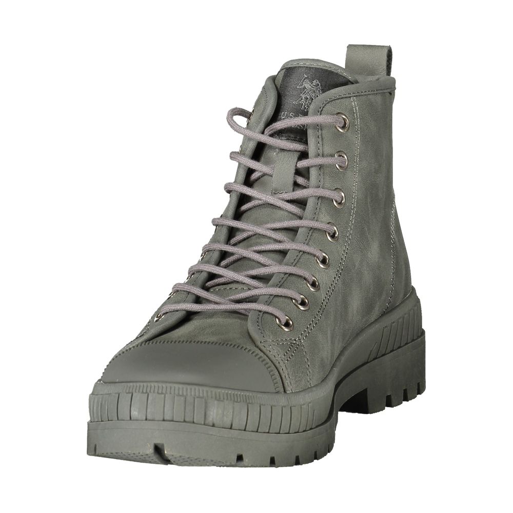 Gray Polyurethane Men Boot