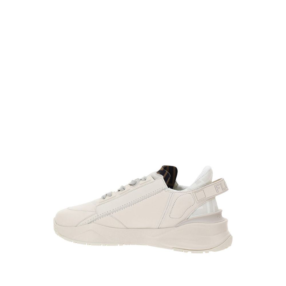 Beige Calf Leather Bos Taurus Athletic Sneakers