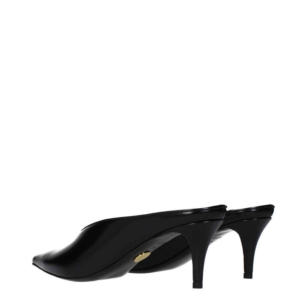 Black Leather High Heel Pumps
