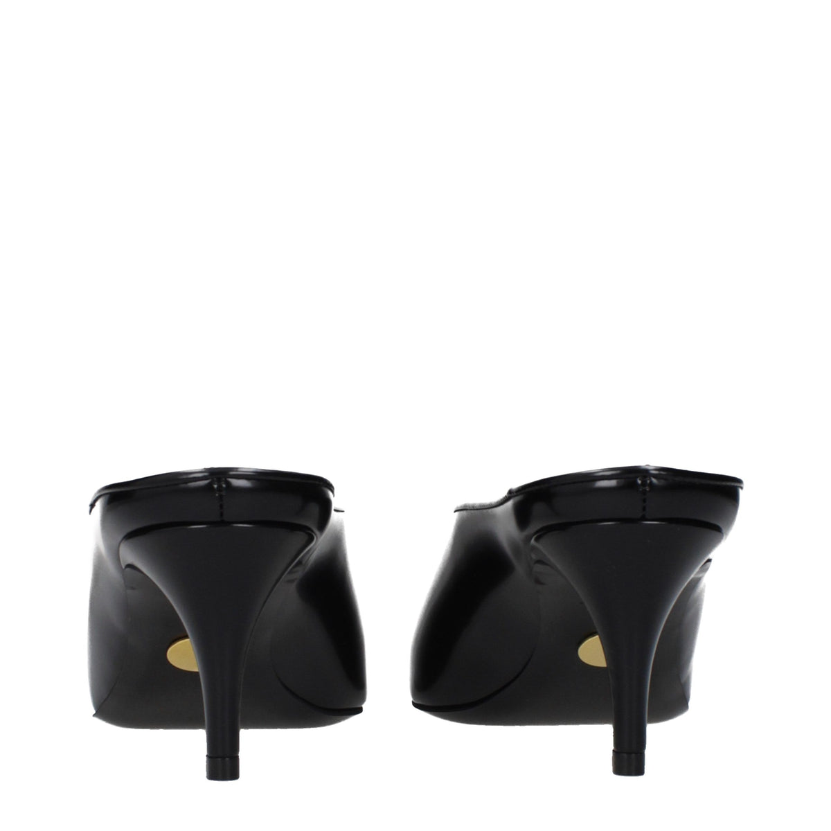 Black Leather High Heel Pumps