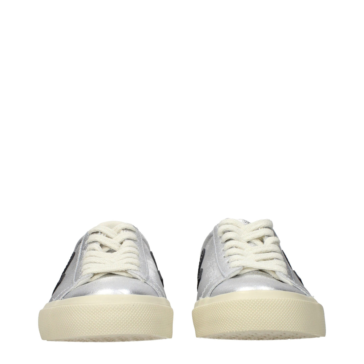 Gray Leather Low Top Sneakers