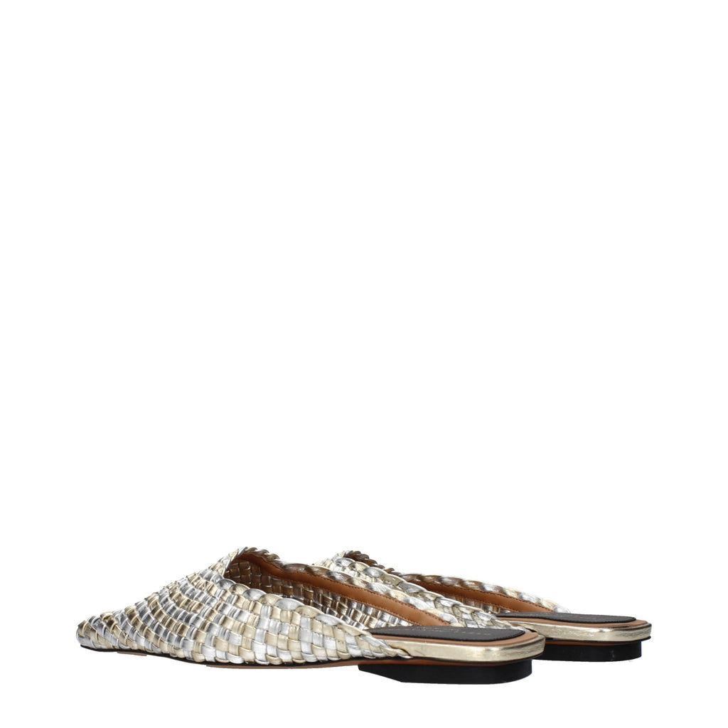 Gray Leather Slippers