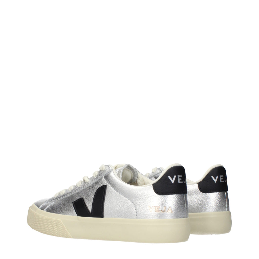 Gray Leather Low Top Sneakers
