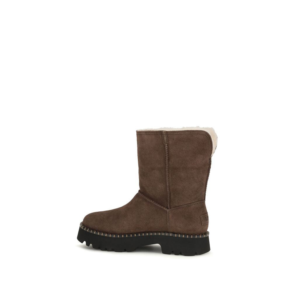 Brown Suede Leather Flat Boots