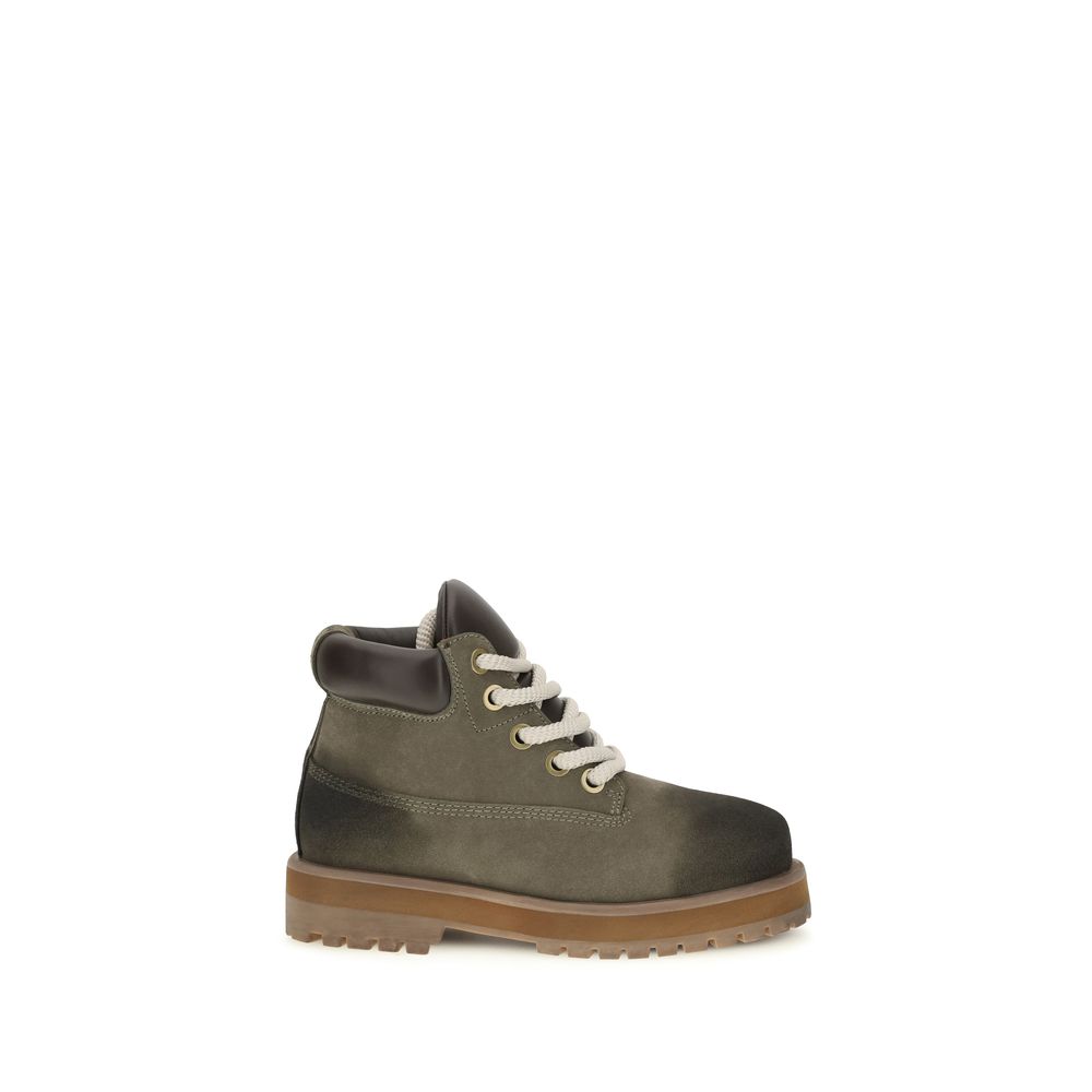 Bicolor Calf Leather Bos Taurus Lace-Up Boots