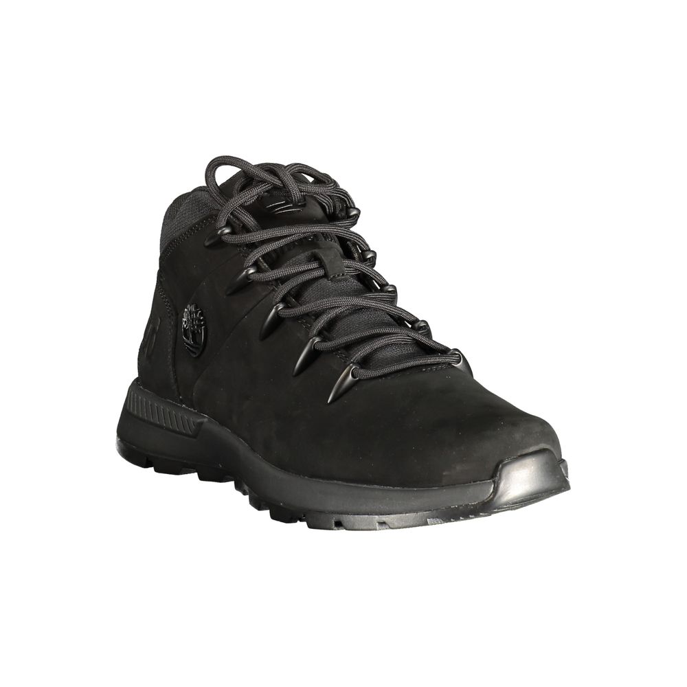 Black Polyester Mens Sneaker