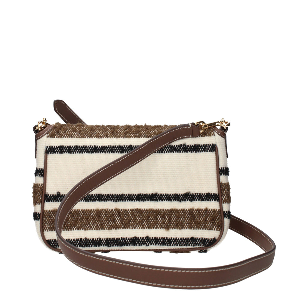 Beige Fabric Crossbody Bag