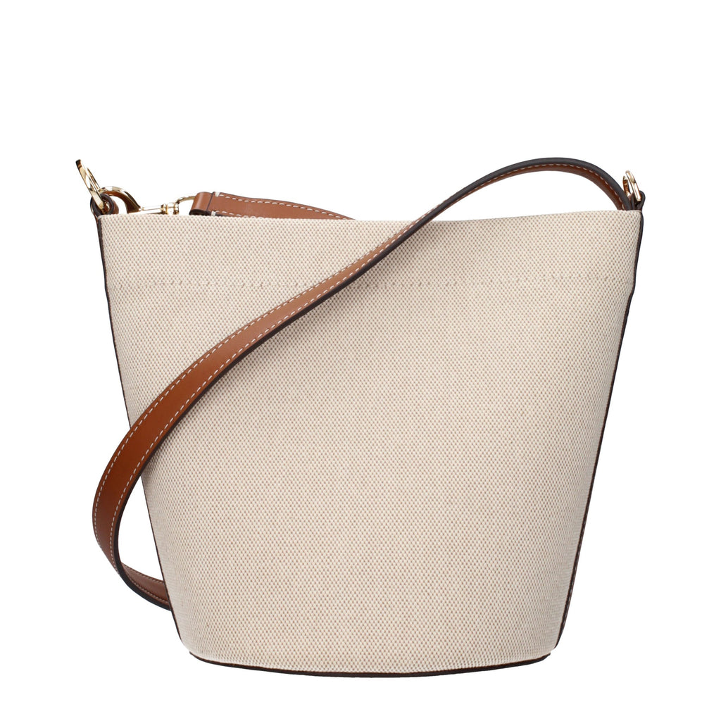 Beige Fabric Crossbody Bag