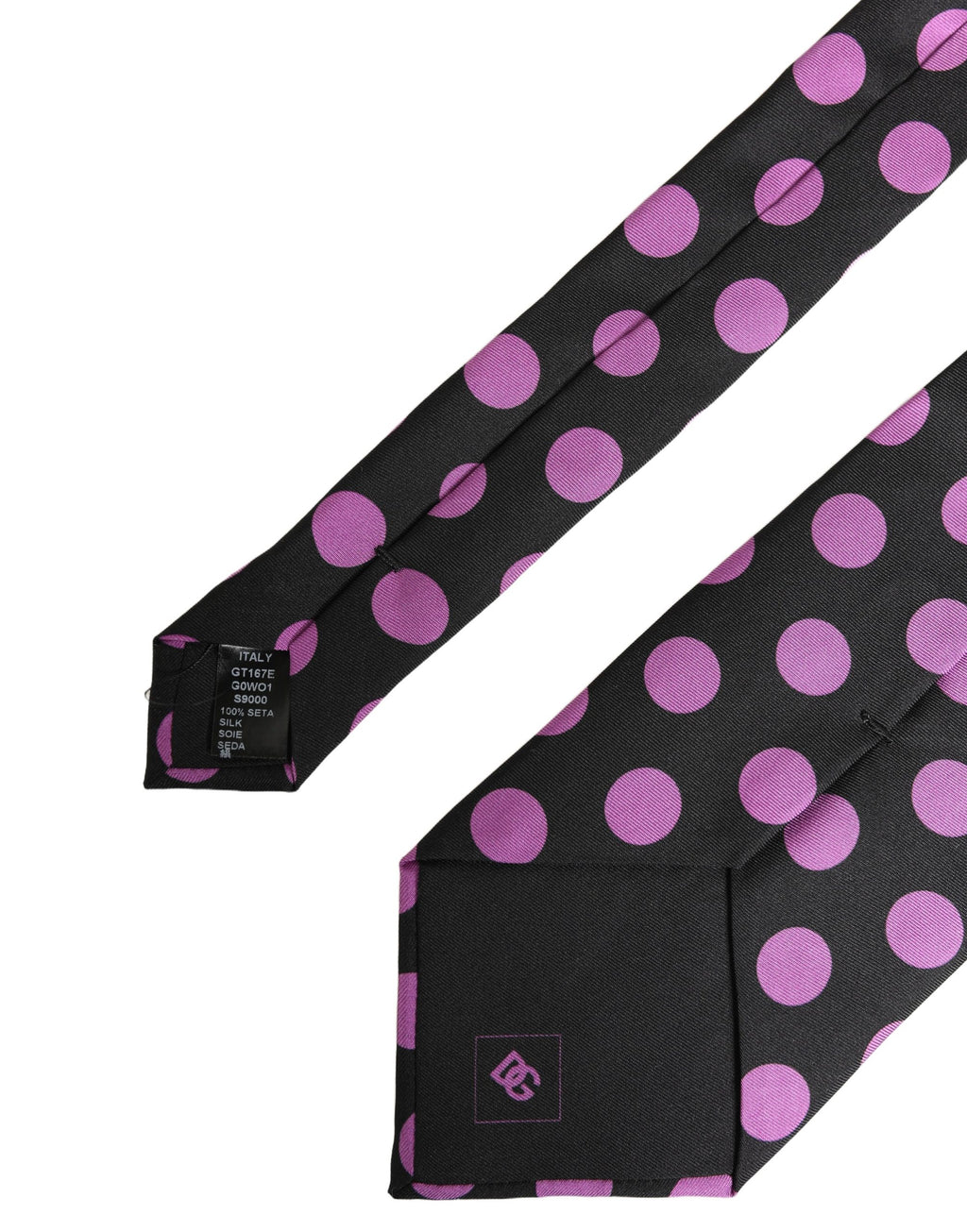 Men Dark Gray Polka Dot Silk Adjustable Necktie Tie