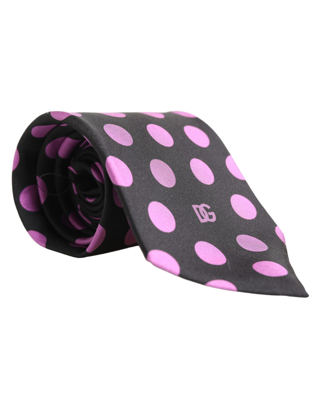 Men Dark Gray Polka Dot Silk Adjustable Necktie Tie