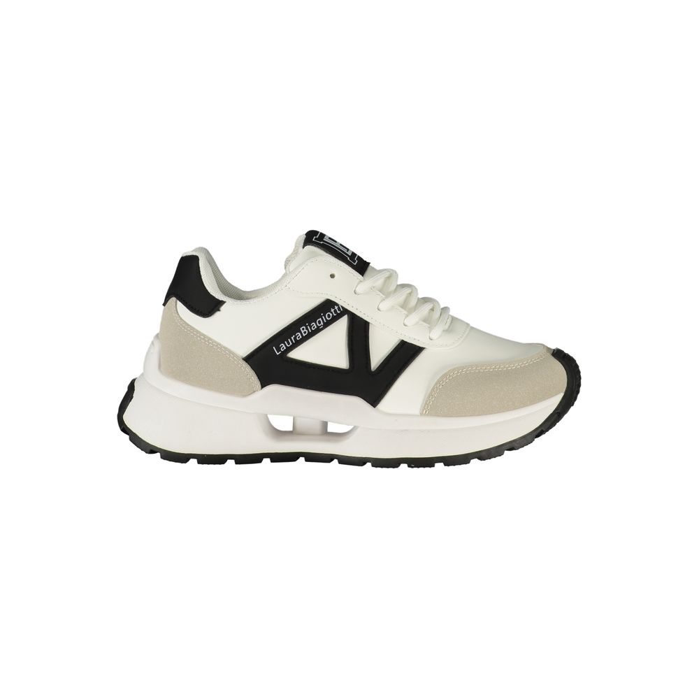 White Polyurethane Women's Sneaker