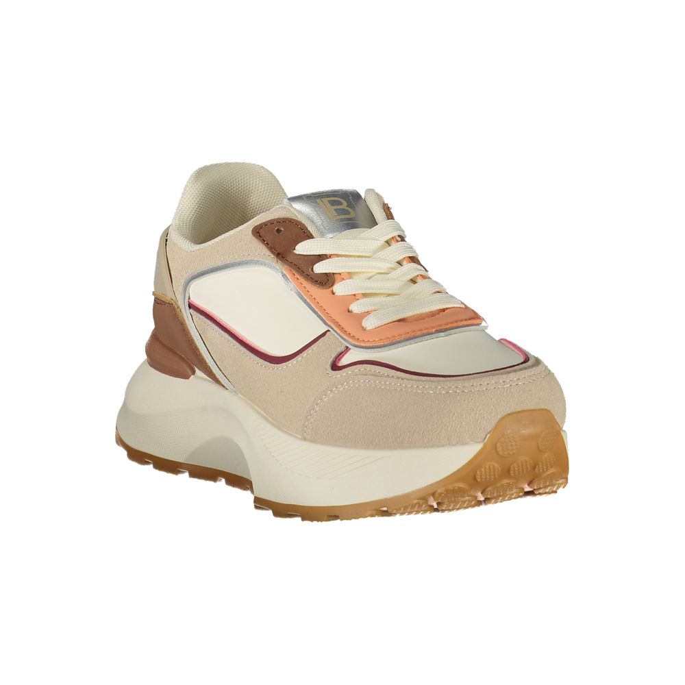 Beige Polyurethane Women's Sneaker