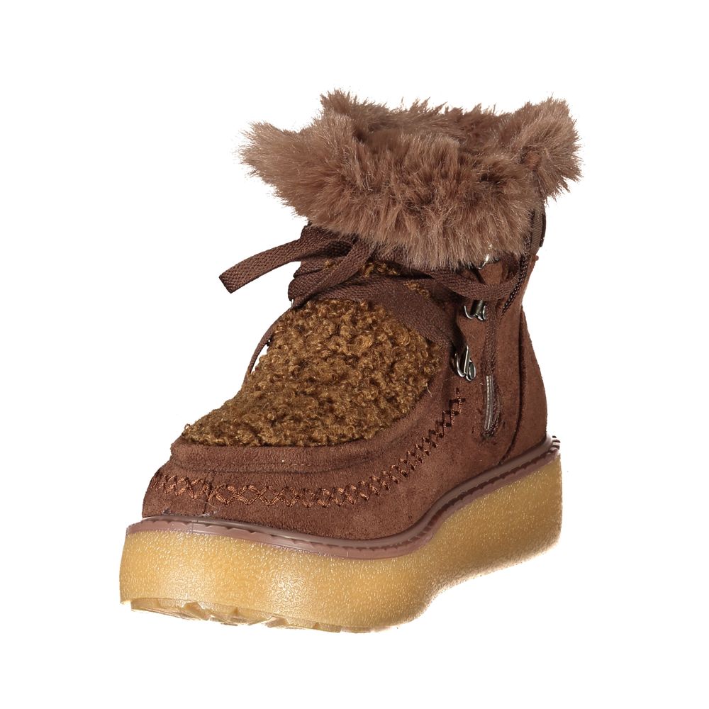 Brown Polyurethane Womens Boot